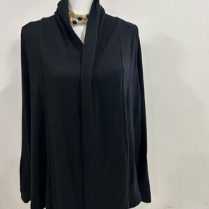 Elegant Black Shawl Cardigan